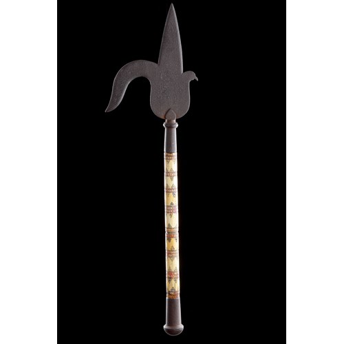 A Sri Lankan Kandy Period Carved Ivory and Iron Elephant Goad ‘Ankus’